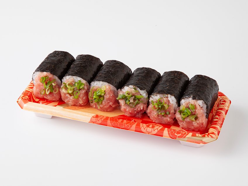 天然鮪のねぎとろはみだし巻｜万代のこだわり（イチオシ！）